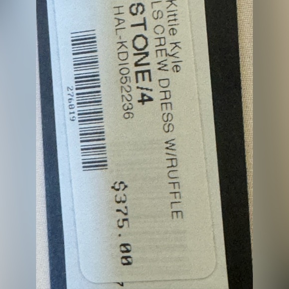 Halston Heritage Kittie Kyle Crew Dress With Ruffles in Stone NWT Size 4 - Picture 7 of 9